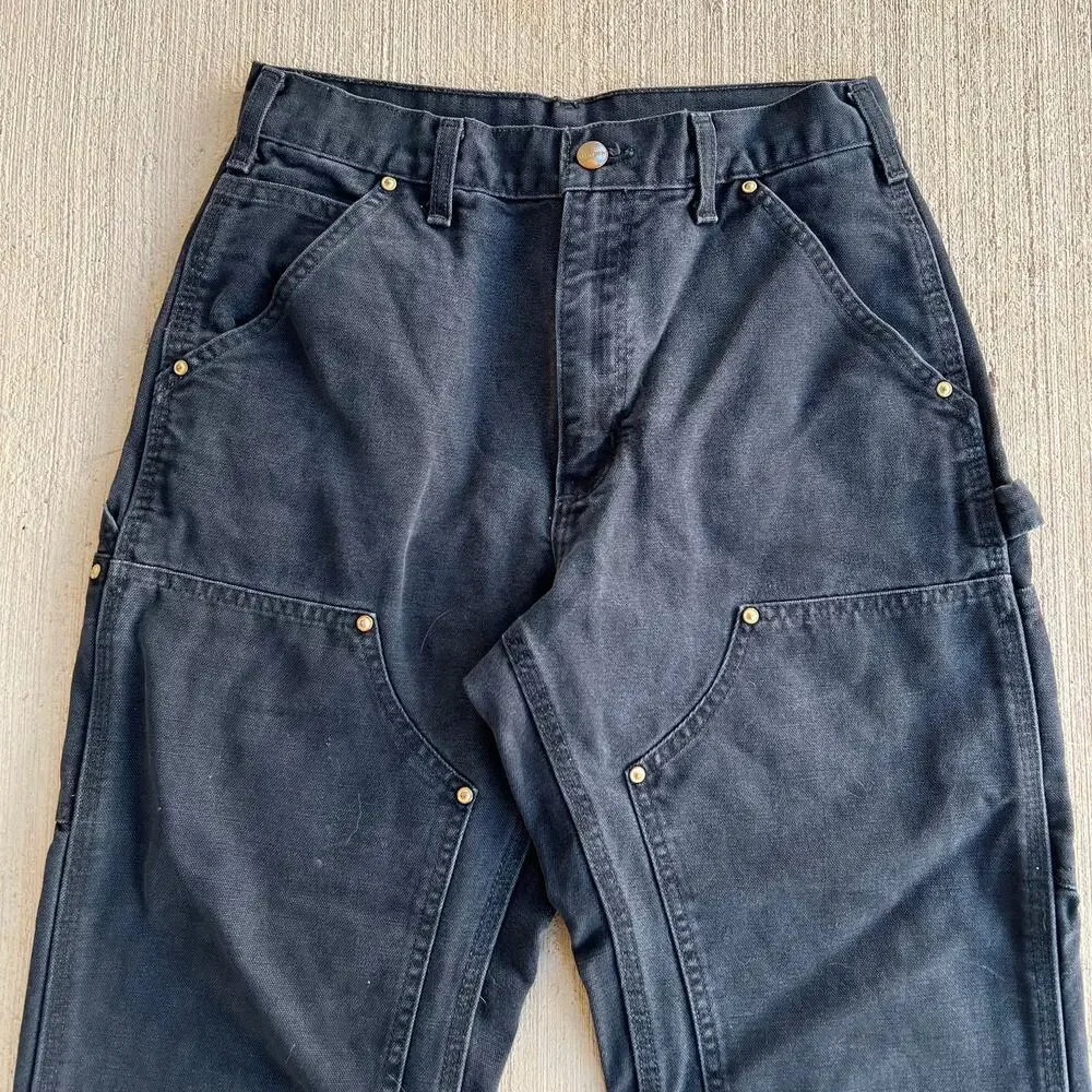 Carhartt B01 BLK black double knee work wear carpenter pants